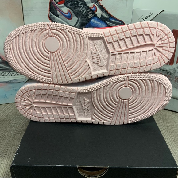 Nike Air Jordan 1 Mid GS Atmosphere Black Pink 6.5Y Women's 8 554725-604 - Picture 2 of 9